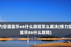 格力变频空调故障代码e6的处理方法及注意事项（解决格力变频空调故障代码e6的有效方法和预防措施）